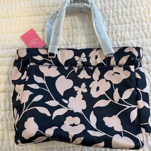 Kate Spade Navy and Pink Floral Shoulder Bag